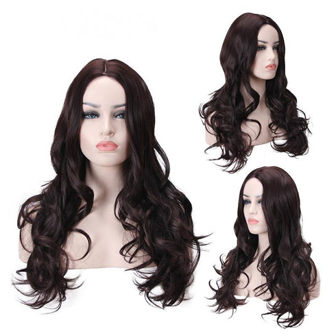 High temperature silk long curly hair matte big wave wig
